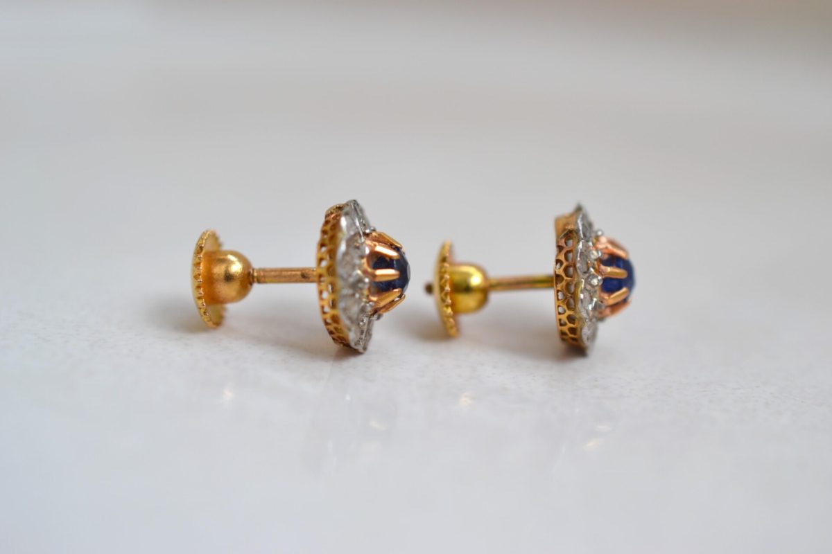 boucles d''oreilles saphirs