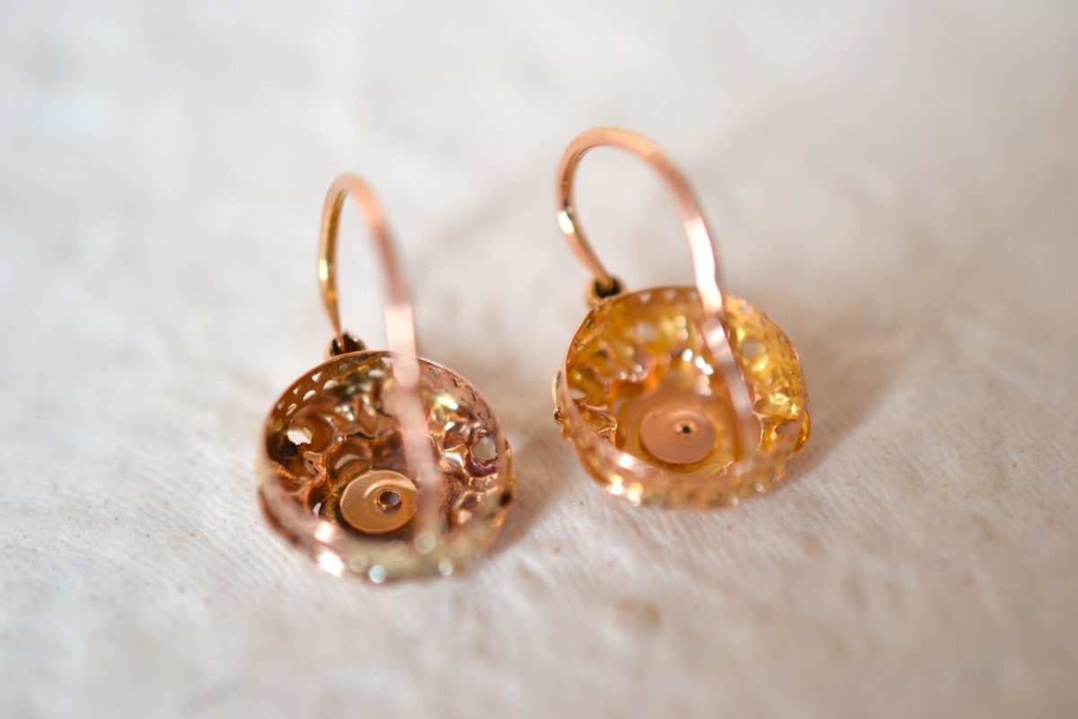 dormeuses victoriennes en or rose