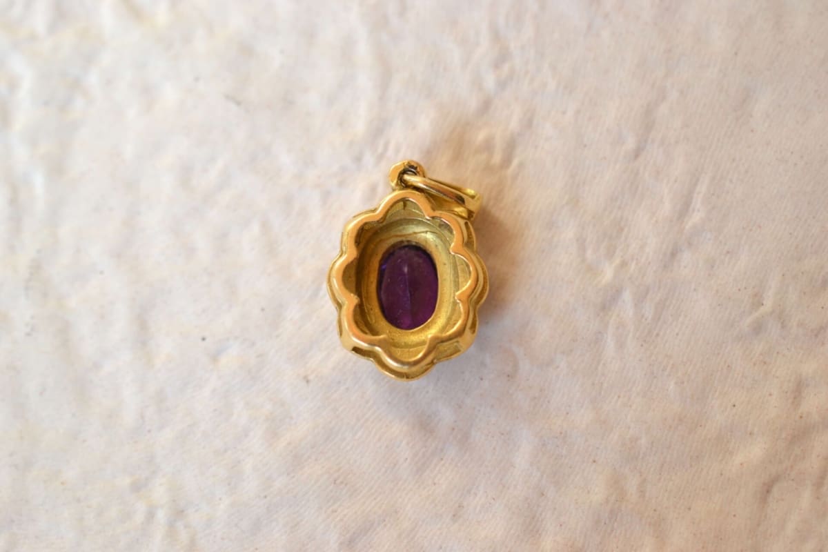 pendentif 2 ors amethyste