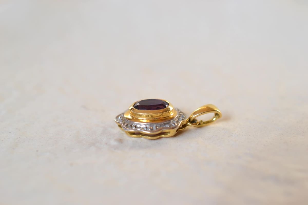 pendentif amethyste 2 ors