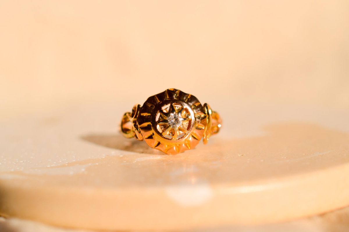 Bague Art Déco Diamant en Or jaune 18 carats
