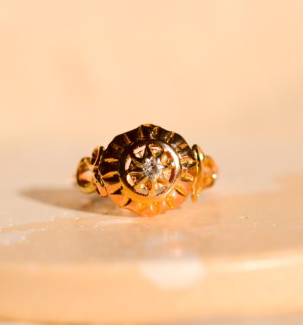 Bague Art Déco Diamant en Or jaune 18 carats