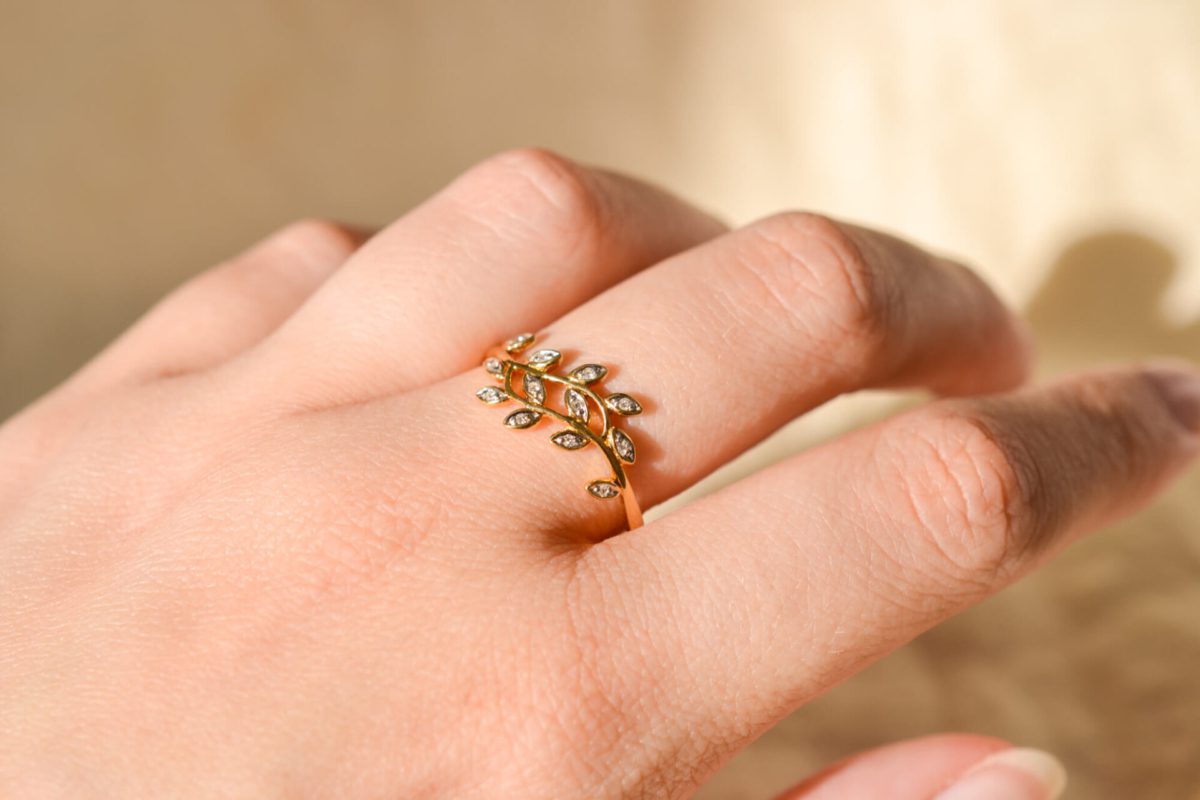 Bague de fiançailles Vintage en Or jaune 18 carats sertie de Diamants
