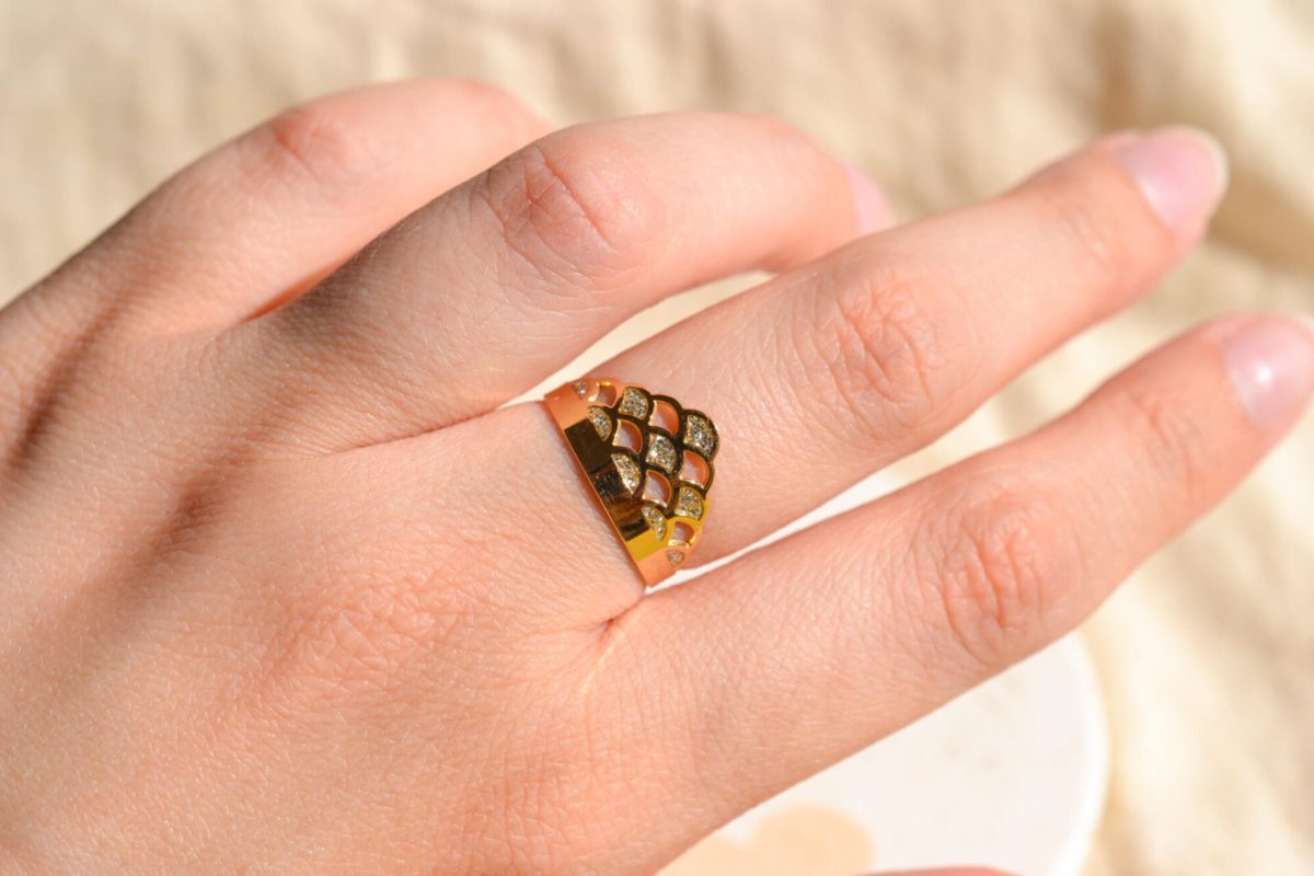 Bague de fiançailles ancienne en Or jaune 18 carats