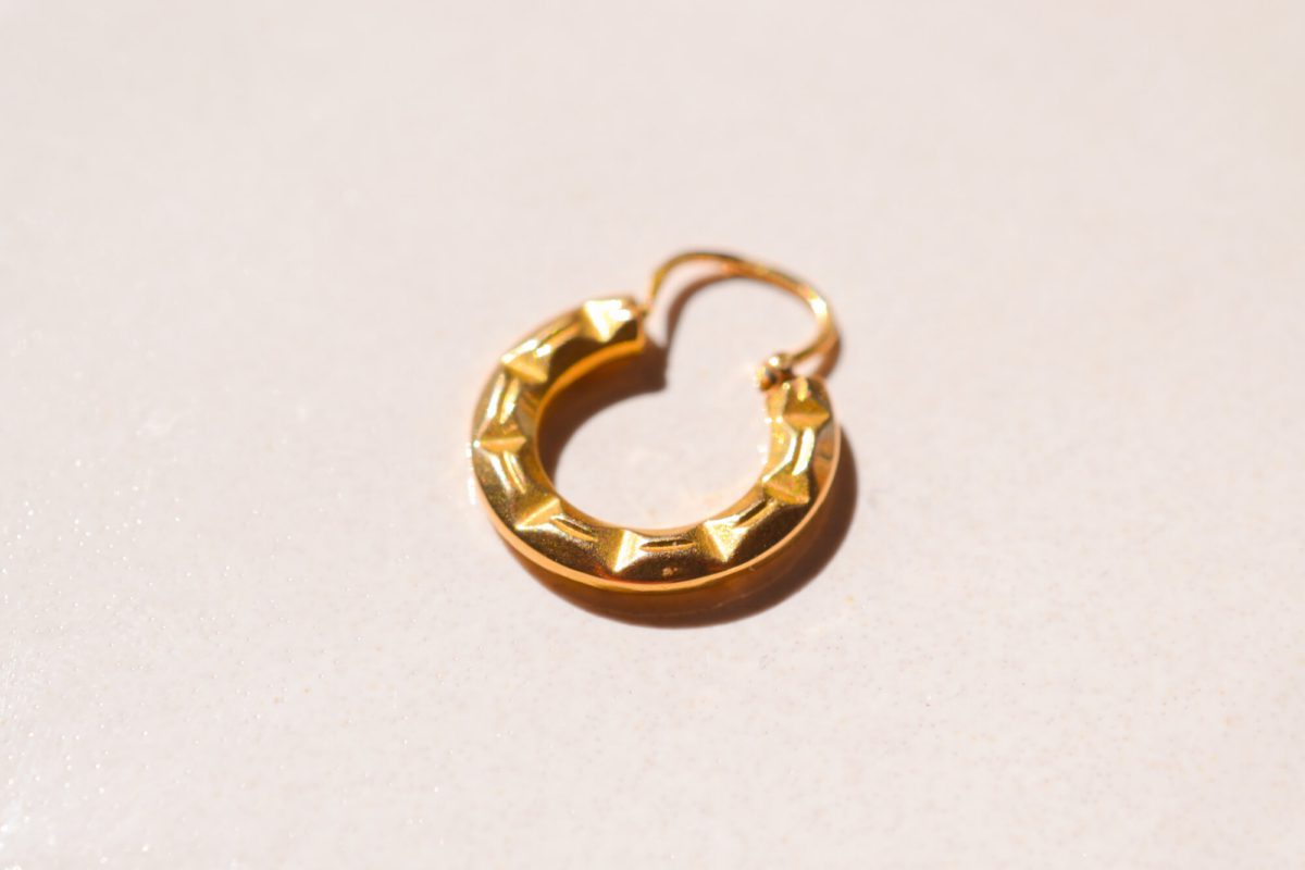 Mono créole effet bambou en Or jaune 18 carats
