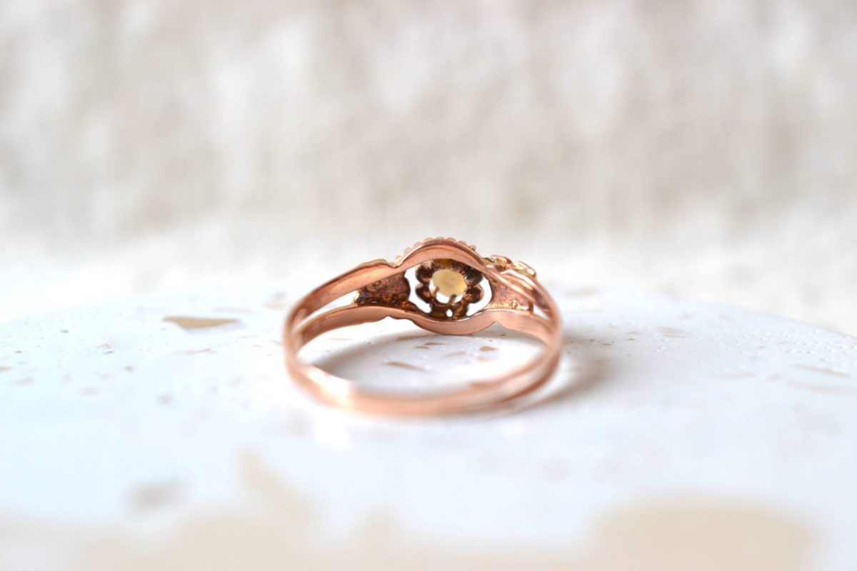bague art nouveau or rose
