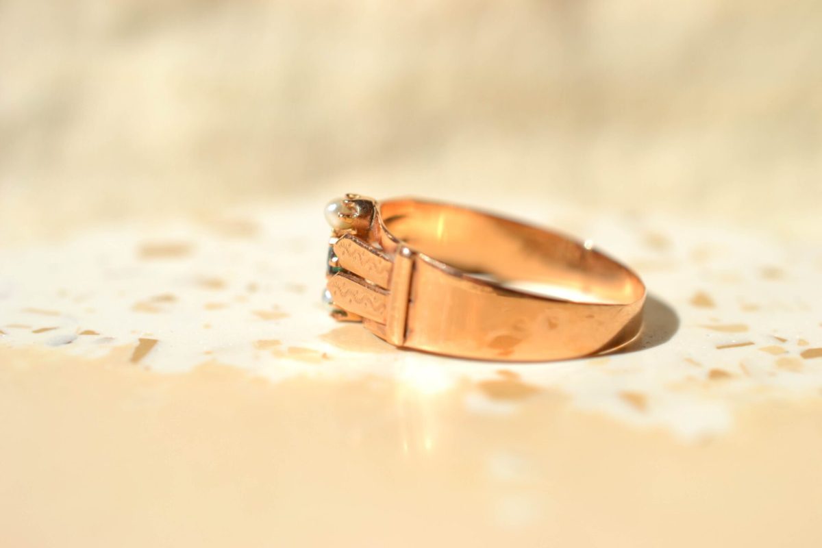 bague art nouveau perles