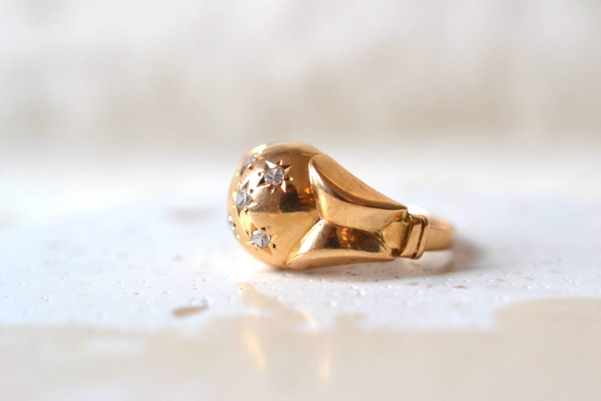 bague bombée or jaune