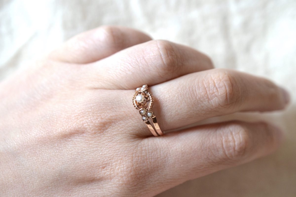 bague femme perles