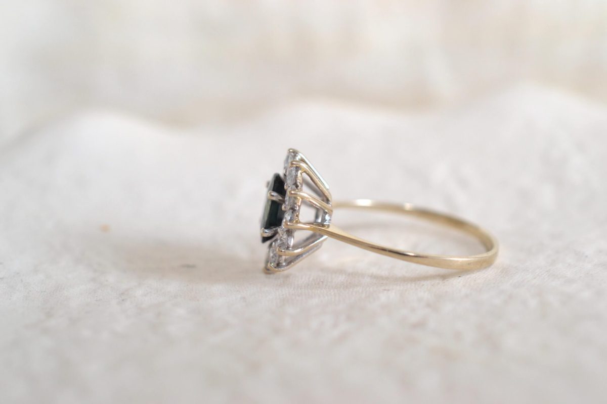 bague marguerite or blanc