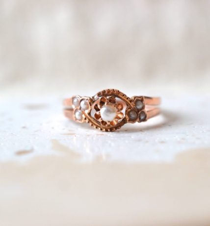 bague perles art nouveau