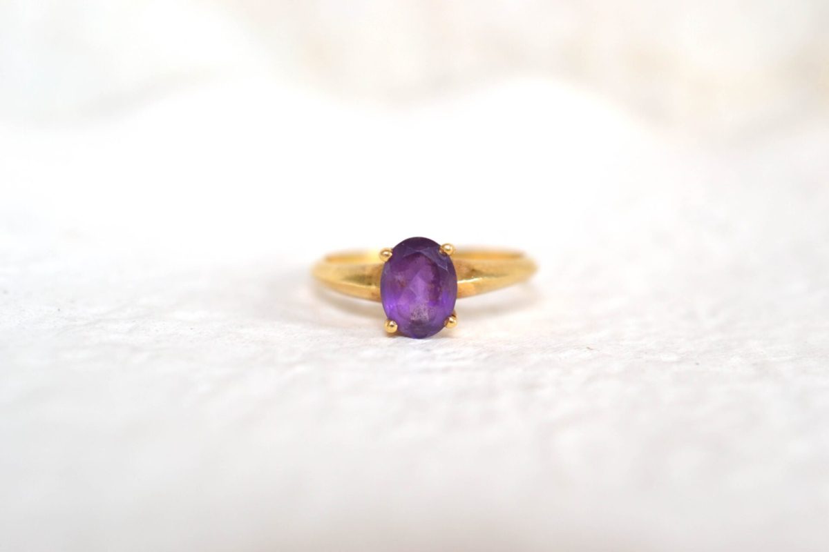 bague solitaire amethyste