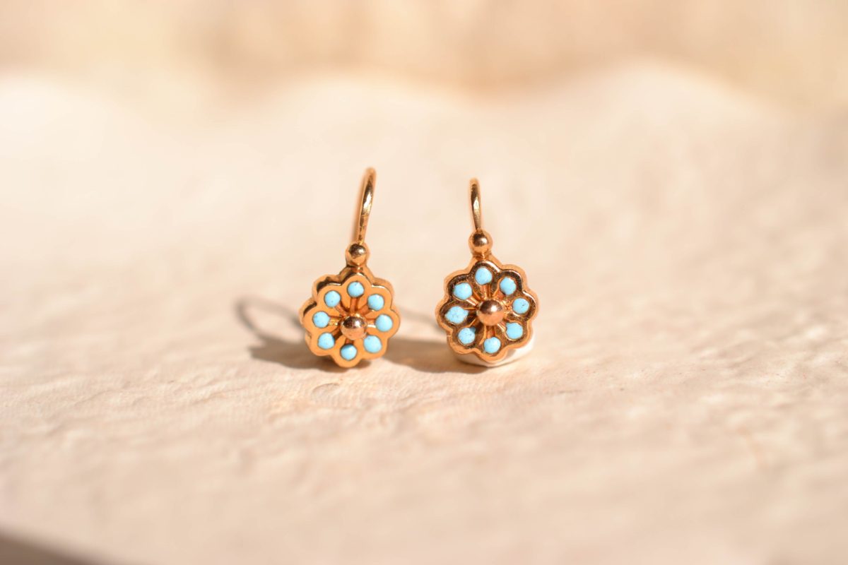 dormeuses turquoises
