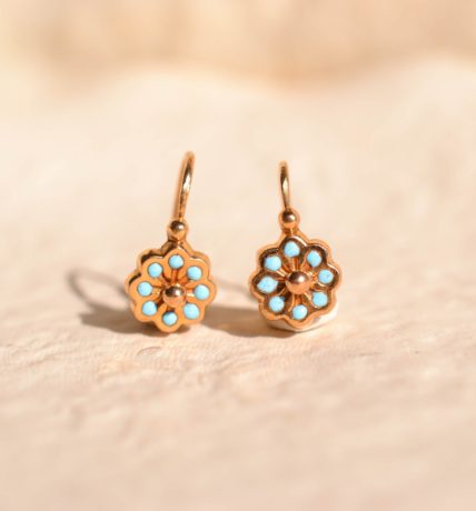 dormeuses turquoises