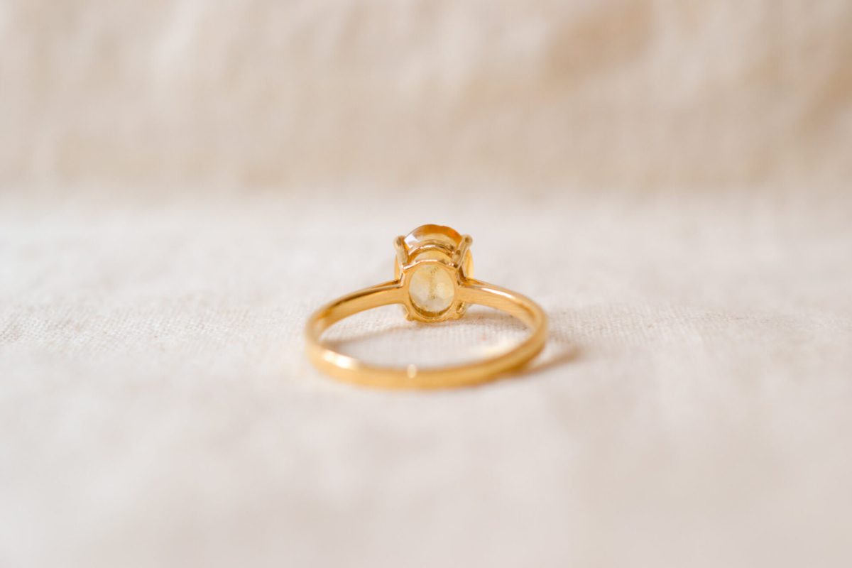 Bague Vintage en Or jaune 18 carats sertie d'une Citrine