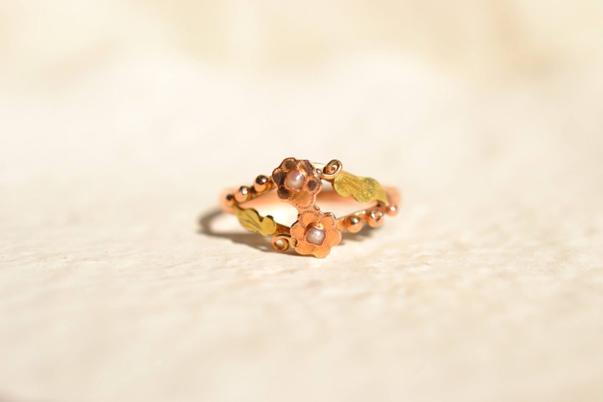 bague art nouveau or 18K