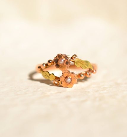 bague art nouveau or 18K
