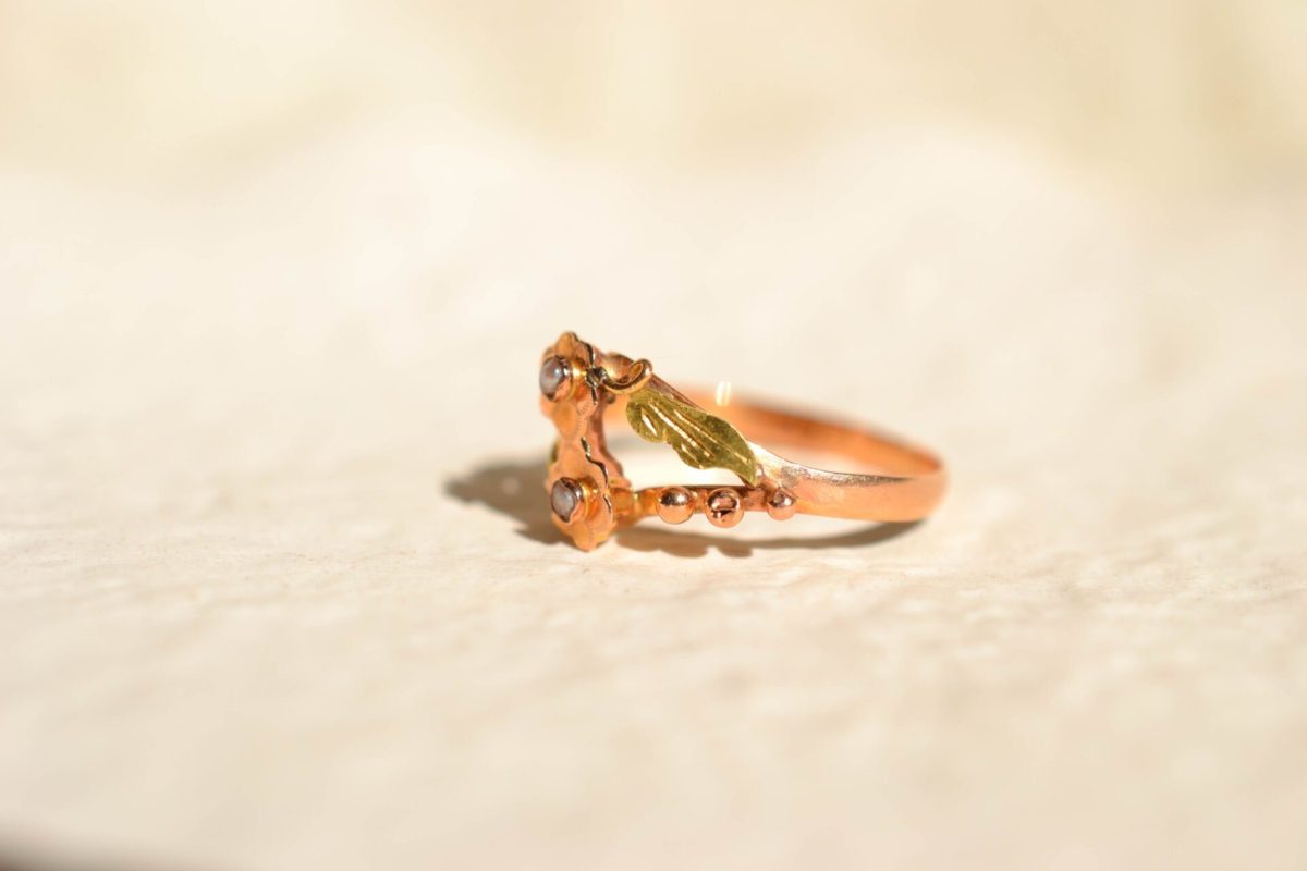 bague art nouveau perles