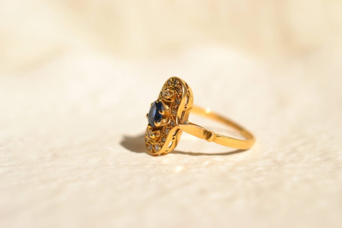 bague orientale saphir et diamants