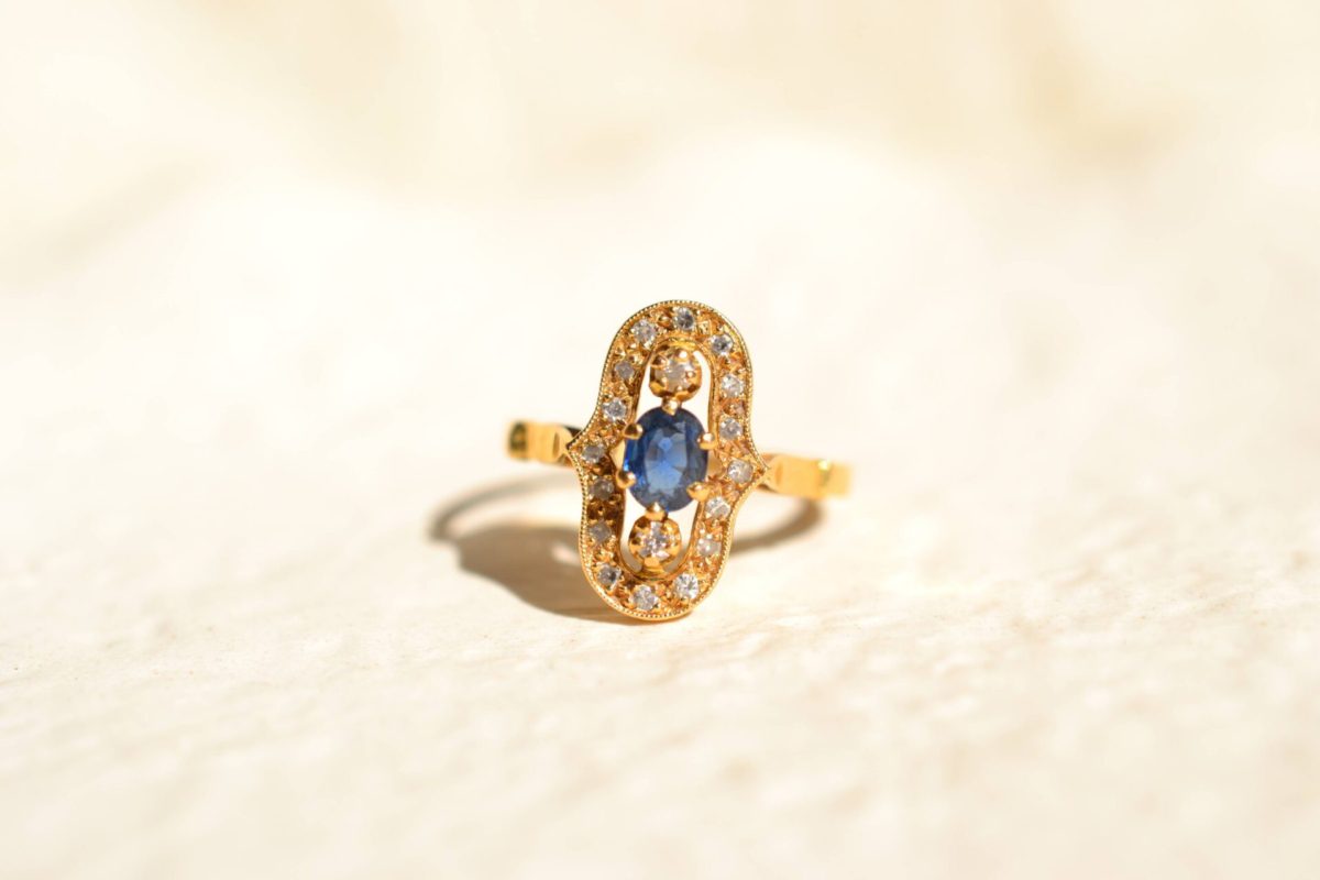 bague saphir et diamants