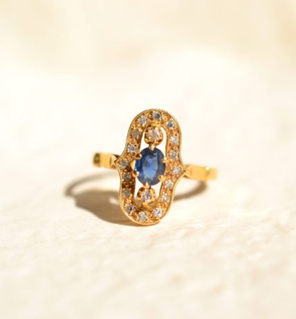 bague saphir et diamants