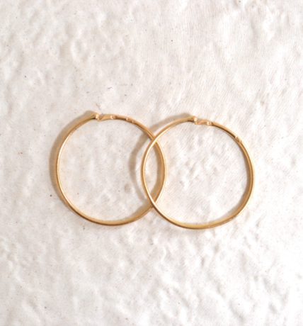 créoles lisses or jaune 18 carats