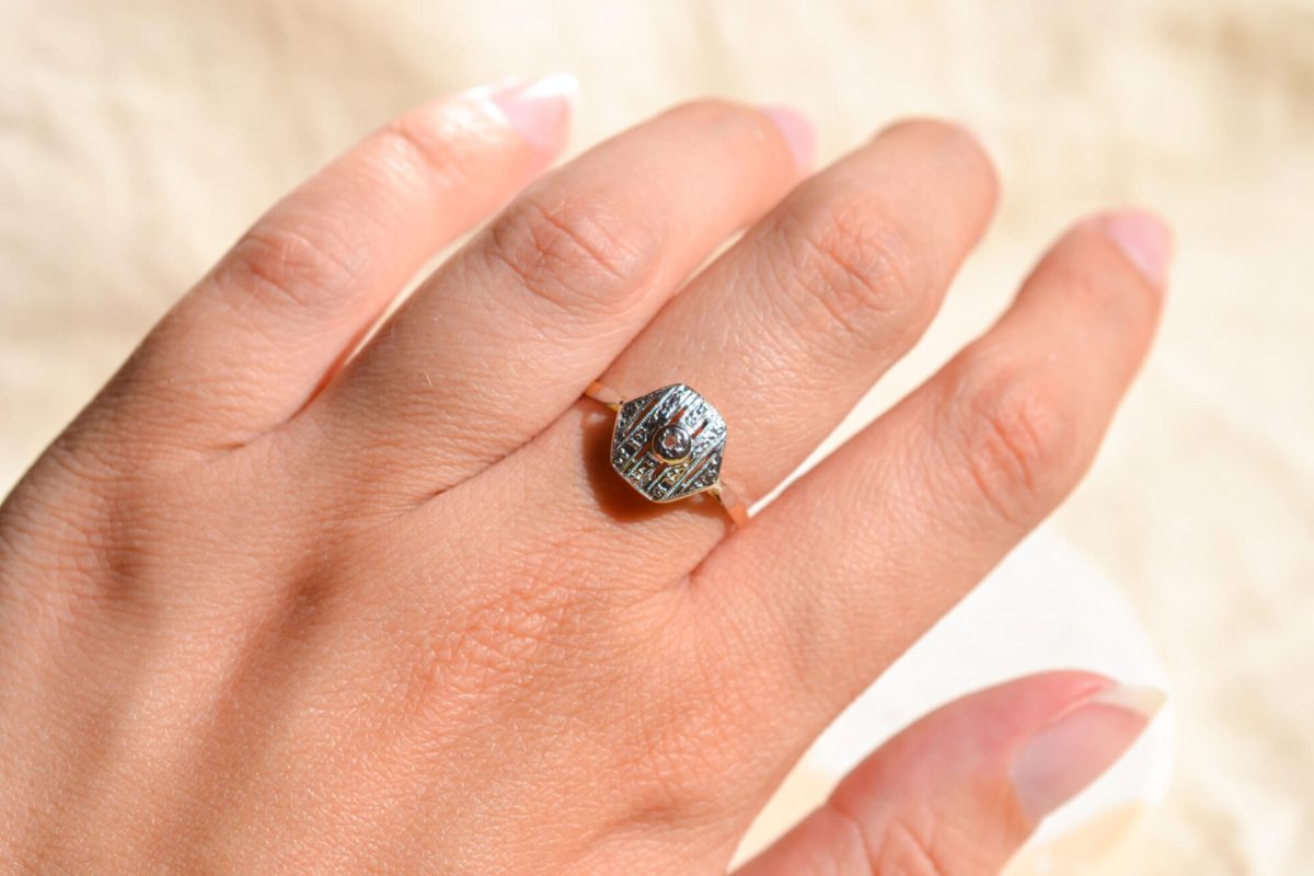 Bague de fiançailles ancienne Diamant