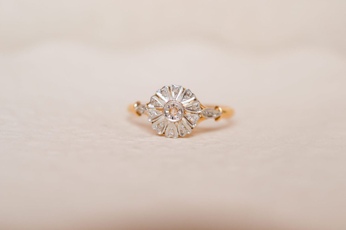 Bague fleur Art Déco