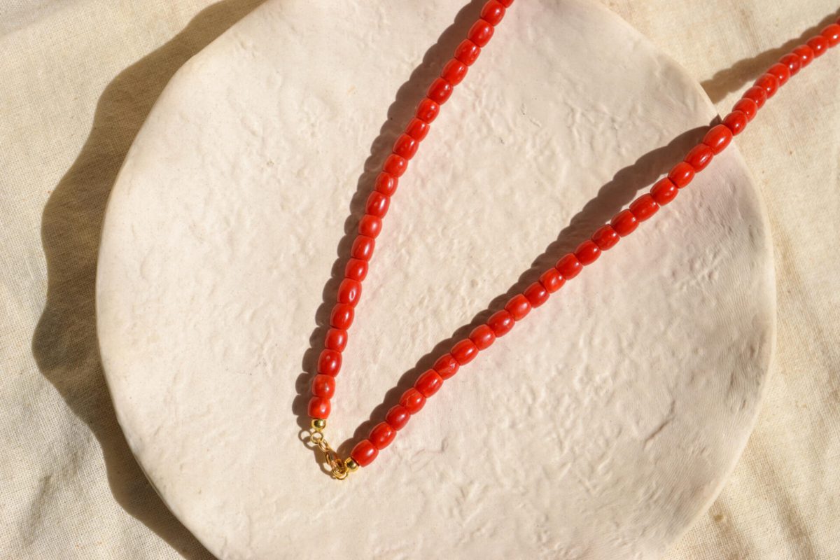 Collier perles de Corail en Or jaune 18 carats