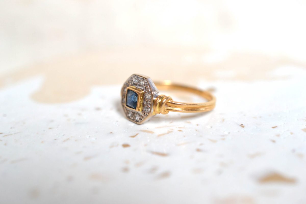 bague art deco octogonale