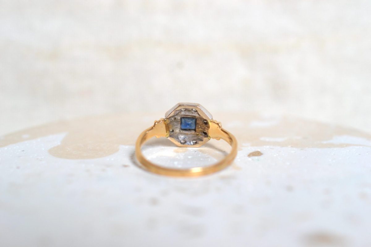 bague art deco saphir et diamants