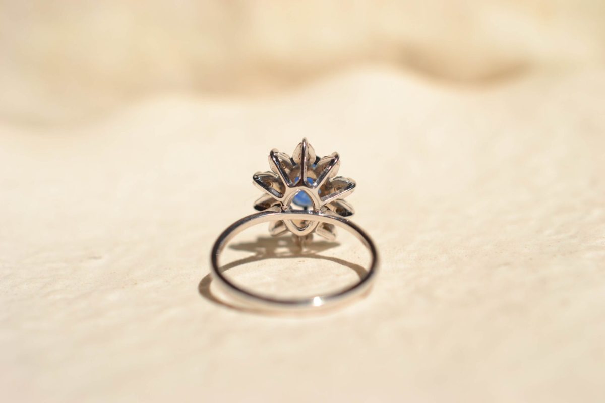 bague de fiançailles marguerite or blanc