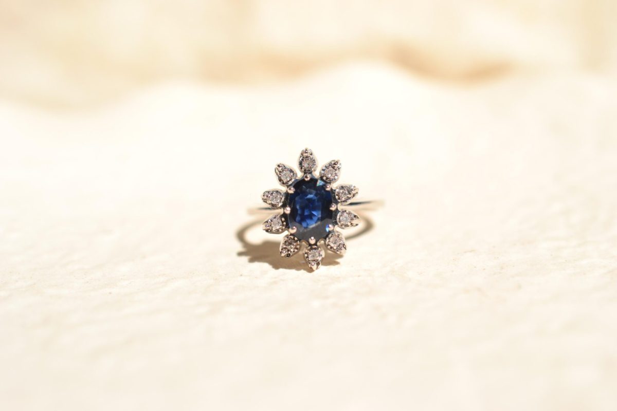 bague marguerite saphir