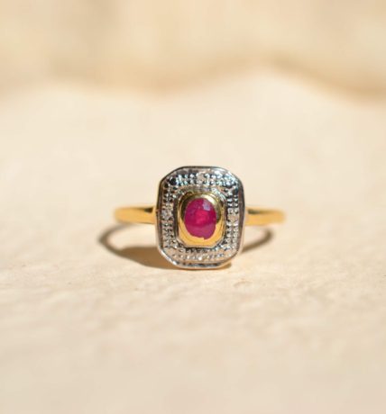 bague rubis diamants