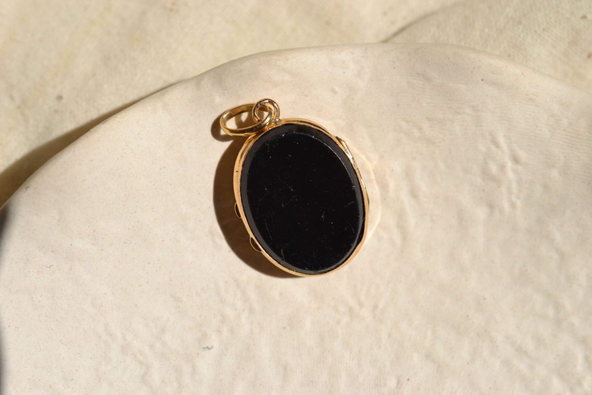 pendentif ouvrant onyx vintage