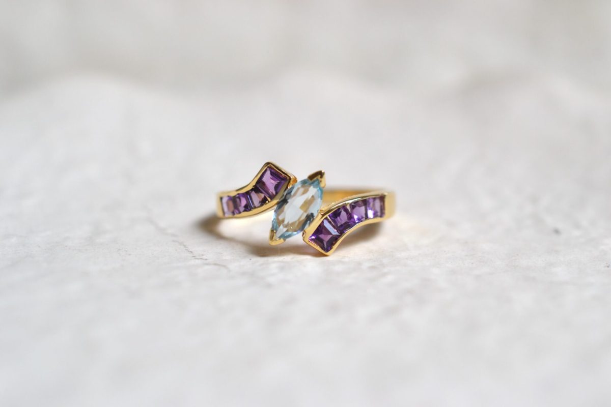 Bague pierre bleue