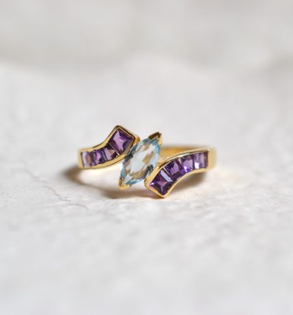 Bague pierre bleue