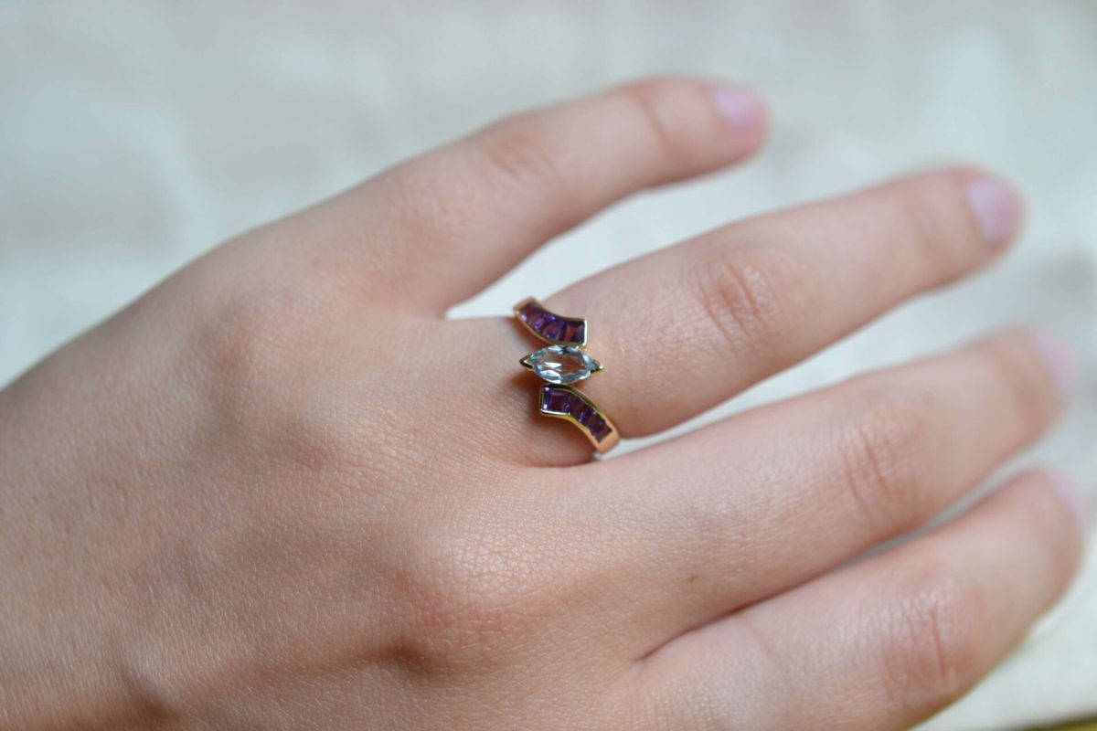 bague améthyste vintage