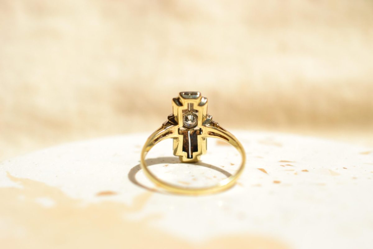 bague art deco rectangulaire