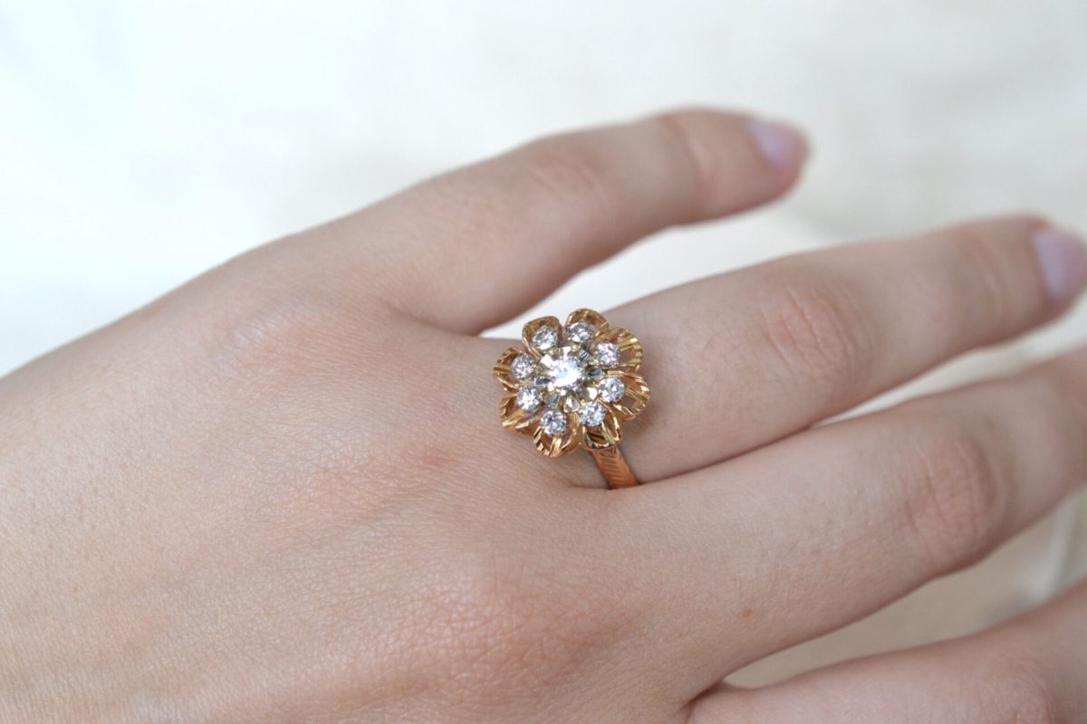 bague fleur art deco