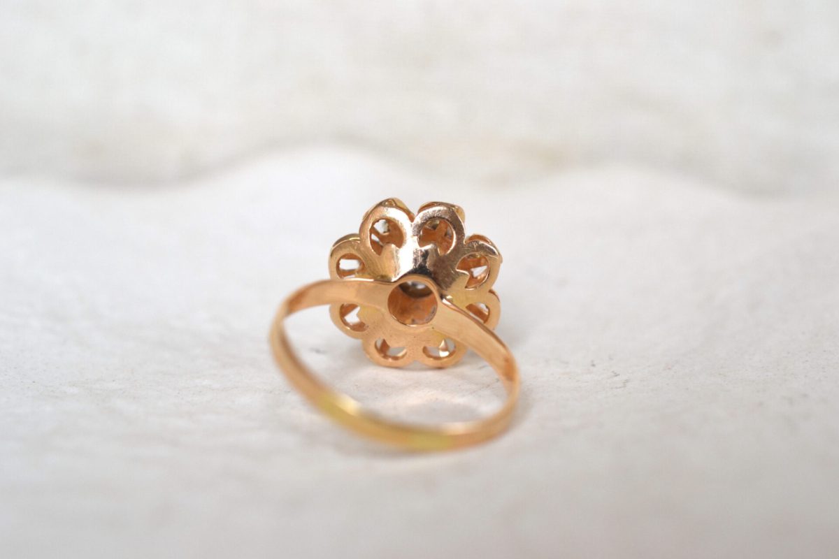 bague fleur art deco diamants