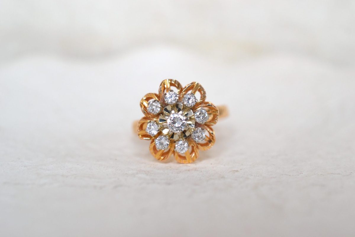 bague fleur diamants