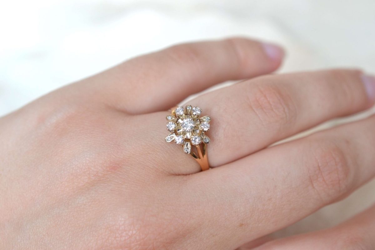 bague flocon diamants