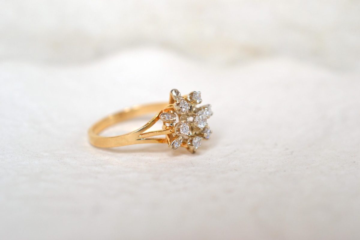 bague marguerite diamants