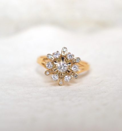 bague marguerite flocon diamants