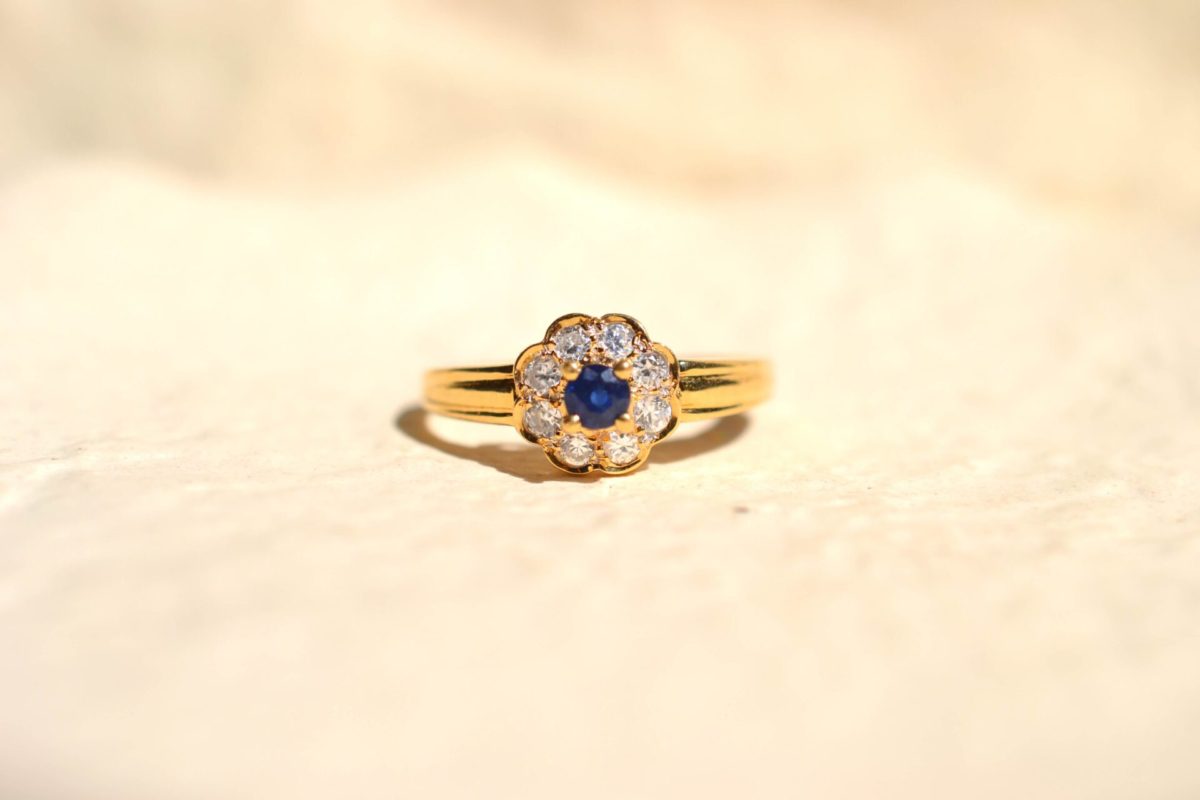 bague marguerite saphir