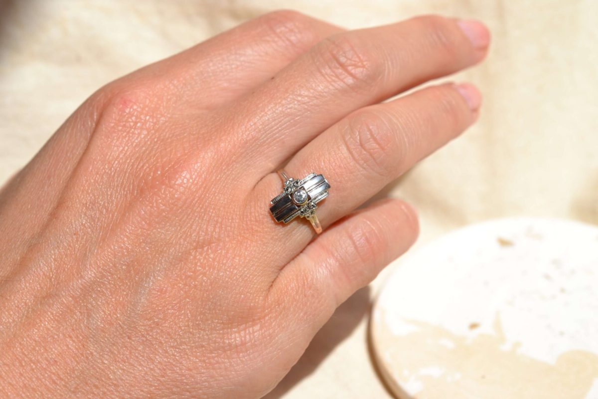 bague navette art deco