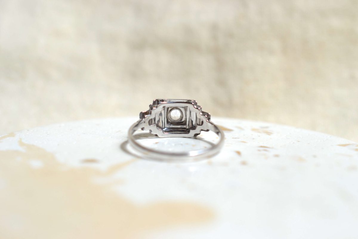 bague or blanc ancienne