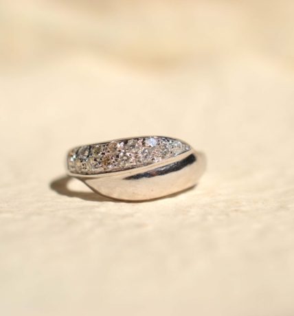 bague or blanc vintage