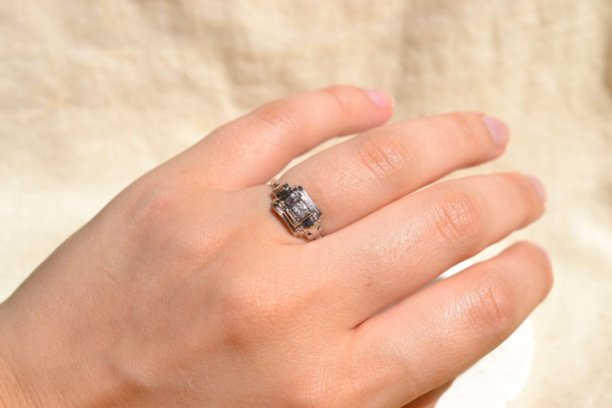 bague rectangle art deco